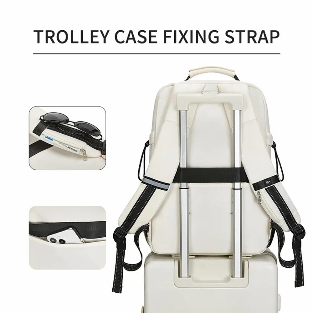 2287 Men's Travel Backpack Nylon Dual Shoulders Bag Large Laptop Bag - Beige 2287 Men's Travel Backpack Nylon Dual Shoulders Bag Large Laptop Bag - Beige